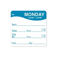 51MM REMOVABLE MONDAY SQUARE LABEL